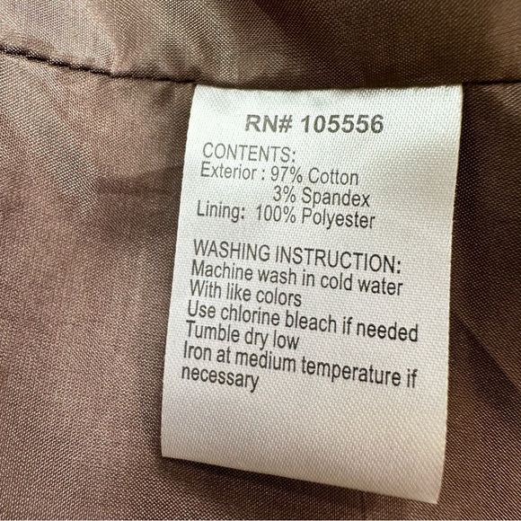 Paparazzi Lined Blazer Jacket Wonens XL Brown Embroidered Cotton - Picture 7 of 11